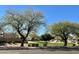 Beautiful community green space with manicured lawn, mature trees, and well-maintained landscaping on a sunny day at 4446 E Woodridge Dr, Phoenix, AZ 85032