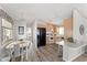 This bright kitchen features a dining area, modern appliances, and stylish countertops at 5735 E Mcdowell Rd # 147, Mesa, AZ 85215