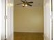 Bright, airy bedroom featuring neutral tones and a modern ceiling fan at 6687 S Banning St, Gilbert, AZ 85298