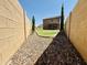 Wide view of the green backyard with mature trees at 7312 S 13Th Way, Phoenix, AZ 85042