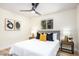 Bright bedroom featuring neutral decor and light hardwood floors at 1368 W 14Th St, Tempe, AZ 85281