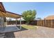 The backyard features artificial turf, a covered patio, gravel, and a wood fence at 20644 N 30Th Dr, Phoenix, AZ 85027