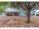 Charming backyard featuring a covered patio, gravel, and manicured landscaping at 215 N Power Rd # 33, Mesa, AZ 85205
