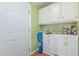 Mudroom features white cabinets, a door to the exterior, and a counter at 215 N Power Rd # 33, Mesa, AZ 85205