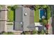 Stunning aerial view of home with manicured backyard, sparkling pool, lush lawn and charming outdoor space at 4320 N 35Th St, Phoenix, AZ 85018