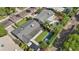 Aerial view of home with pool and patio, lush landscaping, ample entertaining space, surrounded by neighborhood greenery at 4320 N 35Th St, Phoenix, AZ 85018