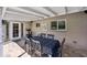 Covered patio area with a dining table, chairs, and tile flooring, creating a perfect outdoor dining space at 4320 N 35Th St, Phoenix, AZ 85018