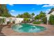 Backyard pool with mature plants, hardscape, and seating at 4824 E Hummingbird Ln, Paradise Valley, AZ 85253