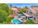 Private backyard boasting a refreshing pool, covered patio, and beautifully landscaped yard at 1292 N Renee Ave, Gilbert, AZ 85234