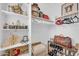 Organized closet with shelves and clothing racks featuring a variety of personal items and accessories at 17815 W Straight Arrow Ln, Surprise, AZ 85387