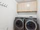 Laundry room features side-by-side washer and dryer and upper cabinets at 5450 E Deer Valley Dr # 1214, Phoenix, AZ 85054