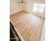 Bright living room with a ceiling fan, window, and light wood flooring at 225 N Standage -- # 45, Mesa, AZ 85201
