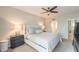 Relaxing bedroom features a ceiling fan, and ensuite bathroom access at 3600 N 5Th Ave # 302, Phoenix, AZ 85013