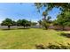 Large backyard featuring grassy lawn, shade trees, and a block fence for privacy and quiet relaxation at 6302 N 13Th Pl, Phoenix, AZ 85014