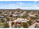 Aerial view of charming home in a quiet neighborhood at 9435 E Hobart Cir, Mesa, AZ 85207