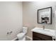 Powder bathroom featuring a toilet, vanity, and mirror at 3010 N 37Th St # 6, Phoenix, AZ 85018