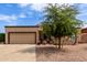Single-story home featuring a gravel yard, mature tree, and attached two-car garage at 317 E Harwell Rd, Gilbert, AZ 85234