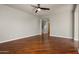 Hardwood floors complement this living room with views of the staircase at 3983 E Melinda Dr, Phoenix, AZ 85050