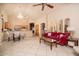 Spacious living area offers a seamless transition between kitchen and dining, ideal for modern living at 441 E Pinto Dr, Gilbert, AZ 85296