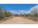 Long gravel driveway leads to a gated desert estate, flanked by mature desert vegetation at 5141 E Rancho Tierra Dr, Cave Creek, AZ 85331