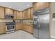 Modern kitchen with stainless steel appliances, bright lighting, and plenty of cabinet space at 1719 E Dana Ave, Mesa, AZ 85204