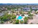 Aerial view of a pool and spa surrounded by desert landscaping within a residential community at 2758 N Sterling --, Mesa, AZ 85207