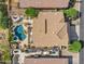 Aerial view showing pool, outdoor living spaces, and well-maintained desert landscaping at 2758 N Sterling --, Mesa, AZ 85207