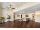 Spacious living room with dark wood floors, modern furniture, and neutral color palette at 5822 N 44Th Pl, Phoenix, AZ 85018