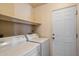Laundry room with essential appliances and a nearby exit door at 6614 S Mckemy St, Tempe, AZ 85283