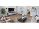 Open living space showcasing a modern design with chic decor, a cozy seating area, and seamless flow to the kitchen at 1215 E Geneva Dr, Tempe, AZ 85282