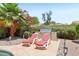 Backyard with a built-in grill, lounge chairs, and beautifully manicured greenery at 4428 E Yawepe St, Phoenix, AZ 85044