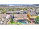 An aerial perspective showcases the tranquil backyard setting, featuring a sparkling pool and mature landscaping at 710 W Ardmore Rd, Phoenix, AZ 85041