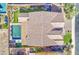 Overhead aerial of home featuring pool, patio, manicured lawn, and paver patio at 710 W Ardmore Rd, Phoenix, AZ 85041