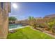 Well maintained backyard with grass and desert landscaping, along with a private pool at 710 W Ardmore Rd, Phoenix, AZ 85041