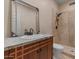 Modern bathroom with stylish vanity, sink, tile shower, and updated fixtures at 8540 E Mcdowell Rd # 119, Mesa, AZ 85207