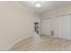 Bedroom features neutral colors, tile floor and a closet at 8540 E Mcdowell Rd # 119, Mesa, AZ 85207