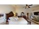 This expansive main bedroom with large bed frame and attached bath offer ample storage at 10441 W Windsor Ave, Avondale, AZ 85392