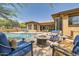 Inviting pool area with comfortable lounge seating and outdoor firepit, ideal for relaxation and entertainment at 12448 N 129Th Pl, Scottsdale, AZ 85259