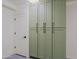 Tidy storage room featuring a wall of modern green cabinetry, and a white door at 18 W Kaler Dr, Phoenix, AZ 85021