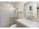 Beautiful bathroom with white tile shower and modern vanity at 1939 E Alameda Dr, Tempe, AZ 85282