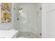 Close up view of the glass enclosed shower with tile surround at 2511 W Queen Creek Rd # 174, Chandler, AZ 85248