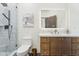 Modern bathroom with walk-in shower and dual vanity at 5402 E Cortez Dr, Scottsdale, AZ 85254