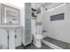 Contemporary bathroom featuring stylish vanity, sleek fixtures, and a modern walk-in shower at 4606 W Park Ave, Chandler, AZ 85226