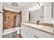 Renovated bathroom with tiled shower and modern vanity with countertop at 14801 N 25Th Dr # 2, Phoenix, AZ 85023