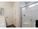 Bathroom with white cabinetry and a glass-enclosed shower at 2206 S Ellsworth Rd # 160B, Mesa, AZ 85209