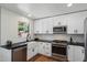 Well-lit kitchen with white cabinets, stainless steel appliances, and a farmhouse sink at 2223 E Roma Ave, Phoenix, AZ 85016