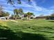Open green space in a neighborhood with gazebo, mature trees, and landscaping at 3225 E Cardinal Ct, Chandler, AZ 85286