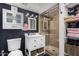Charming bathroom featuring a modern vanity, glass shower, and stylish fixtures at 2149 E Hermosa Vista Dr, Mesa, AZ 85213