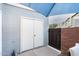 Patio featuring convenient outdoor storage, blending functionality and leisure at 2301 E University Dr # 341, Mesa, AZ 85213