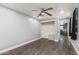 Bedroom with a ceiling fan, closet, and an entrance to the kitchen at 6812 N Polk St # 223, Phoenix, AZ 85043